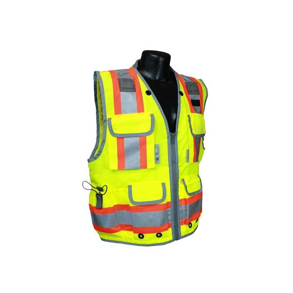 Radians (2X/Green Woven/Mesh) Type R Class 2 Heavy Woven Engineer High Visibility Vest